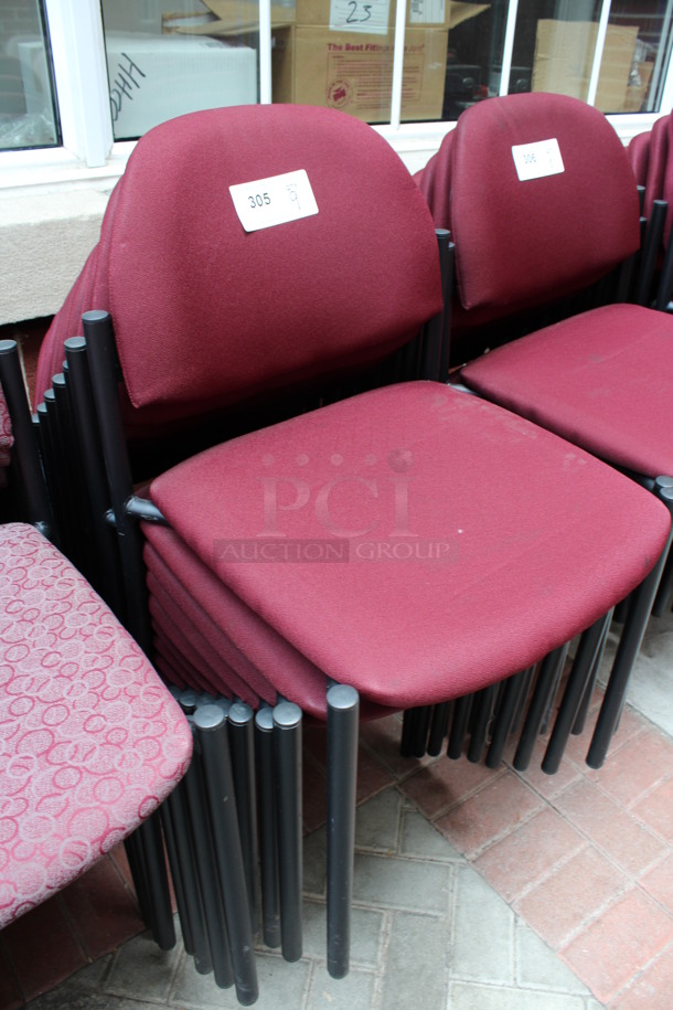 9 Maroon Chairs. 19x16x32. 9 Times Your Bid! (Atrium) - Image 3 of 4