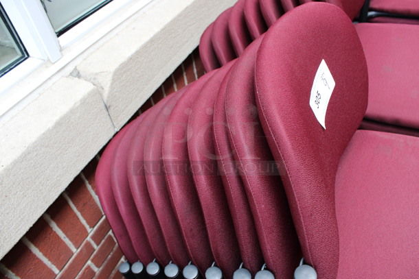 9 Maroon Chairs. 19x16x32. 9 Times Your Bid! (Atrium) - Image 4 of 4