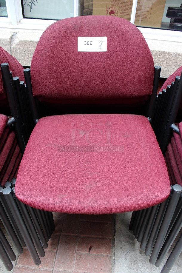 8 Maroon Chairs. 19x16x32. 8 Times Your Bid! (Atrium)