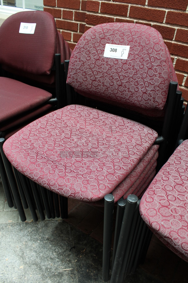 8 Maroon Patterned Chairs. 19x16x32. 8 Times Your Bid! (Atrium) - Image 2 of 3