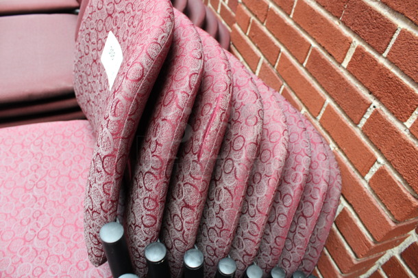 8 Maroon Patterned Chairs. 19x16x32. 8 Times Your Bid! (Atrium) - Image 3 of 3