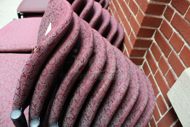 9 Maroon Patterned Chairs. 19x16x32. 9 Times Your Bid! (Atrium) - Image 3 of 4