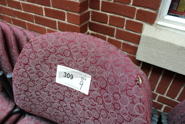 9 Maroon Patterned Chairs. 19x16x32. 9 Times Your Bid! (Atrium) - Image 4 of 4