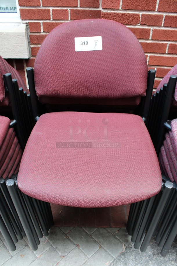 8 Maroon Patterned Chairs. 19x16x32. 8 Times Your Bid! (Atrium)