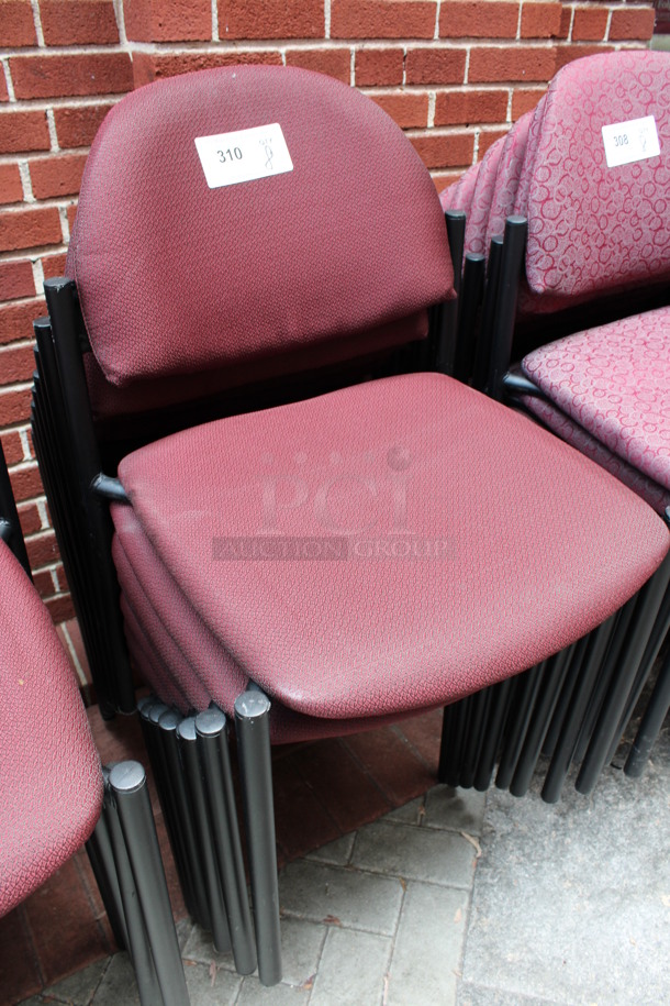 8 Maroon Patterned Chairs. 19x16x32. 8 Times Your Bid! (Atrium) - Image 2 of 4