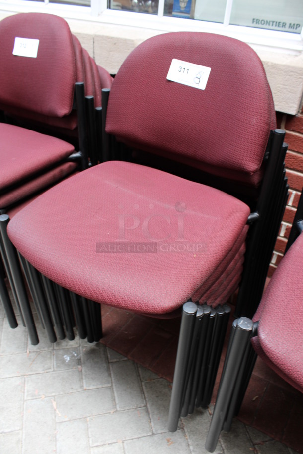 8 Maroon Patterned Chairs. 19x16x32. 8 Times Your Bid! (Atrium) - Image 2 of 4
