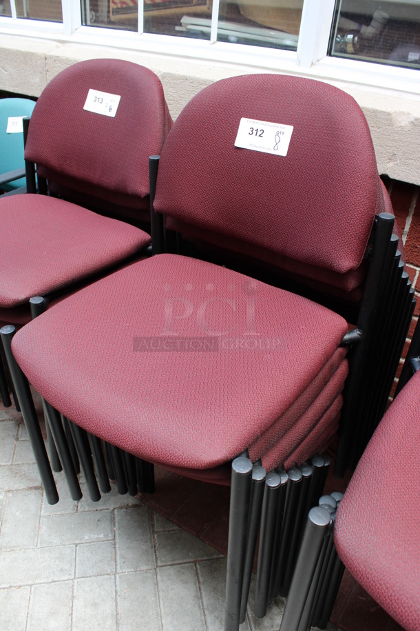 8 Maroon Patterned Chairs. 19x16x32. 8 Times Your Bid! (Atrium) - Image 2 of 5