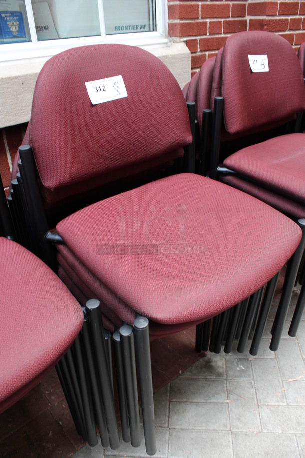 8 Maroon Patterned Chairs. 19x16x32. 8 Times Your Bid! (Atrium) - Image 3 of 5