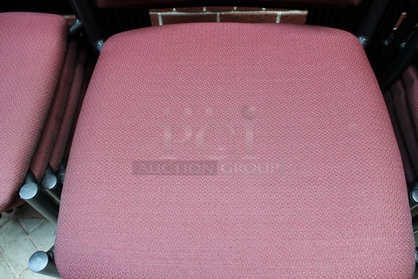 8 Maroon Patterned Chairs. 19x16x32. 8 Times Your Bid! (Atrium) - Image 4 of 5