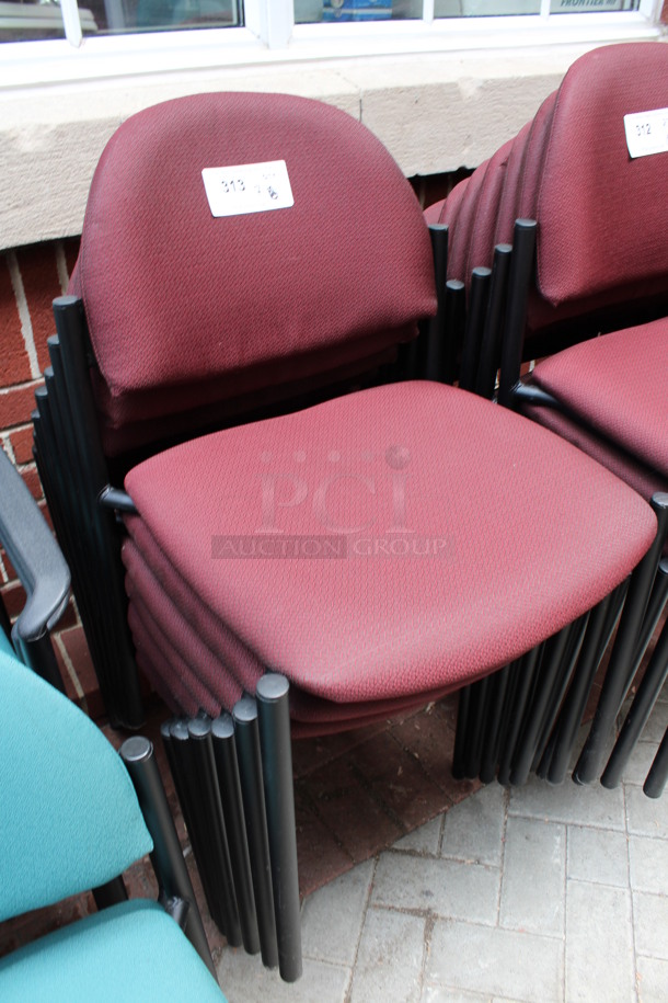 7 Maroon Patterned Chairs. 19x16x32. 7 Times Your Bid! (Atrium) - Image 3 of 5