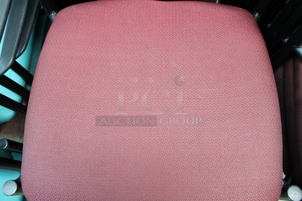 7 Maroon Patterned Chairs. 19x16x32. 7 Times Your Bid! (Atrium) - Image 4 of 5