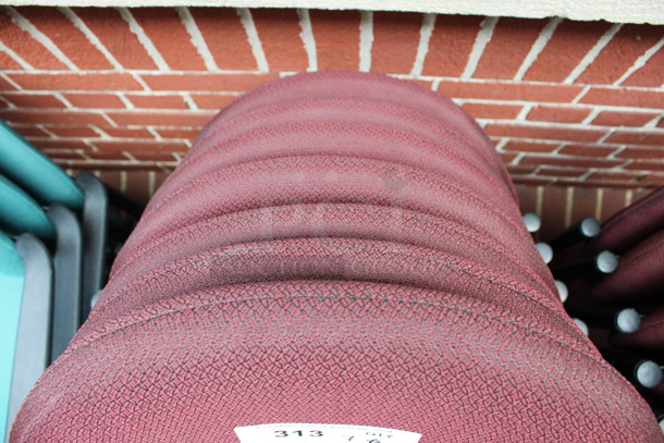 7 Maroon Patterned Chairs. 19x16x32. 7 Times Your Bid! (Atrium) - Image 5 of 5