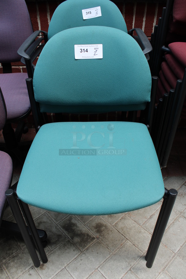 2 Green Chairs. 19x16x32. 2 Times Your Bid! (Atrium)