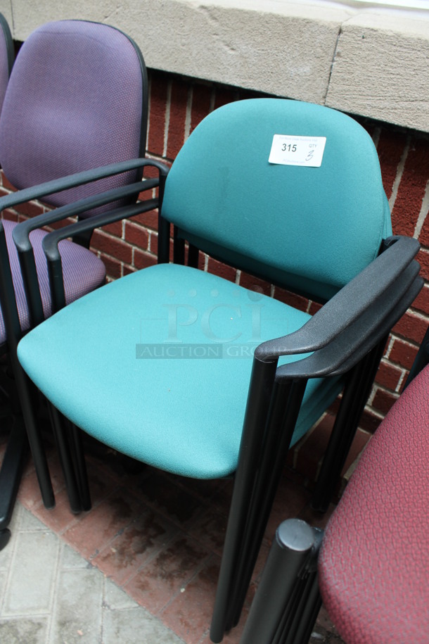 3 Green Chairs w/ Arm Rests. 23x17x31. 3 Times Your Bid! (Atrium) - Image 2 of 3