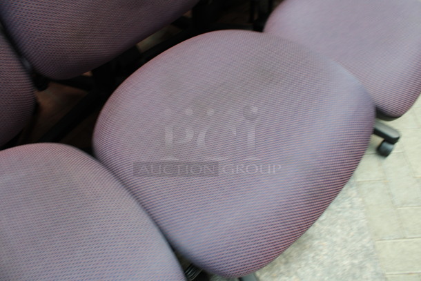 7 Purple Office Chairs on Casters. 19x20x37. 7 Times Your Bid! (Atrium) - Image 3 of 3