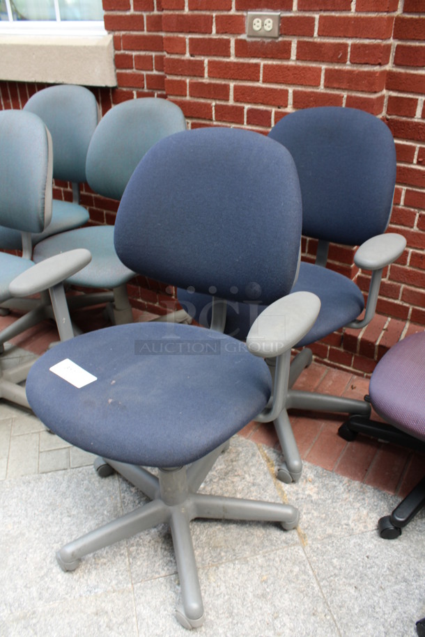 2 Blue Office Chairs w/ Arm Rests on Casters. 27x22x39. 2 Times Your Bid! (Atrium) - Image 2 of 3