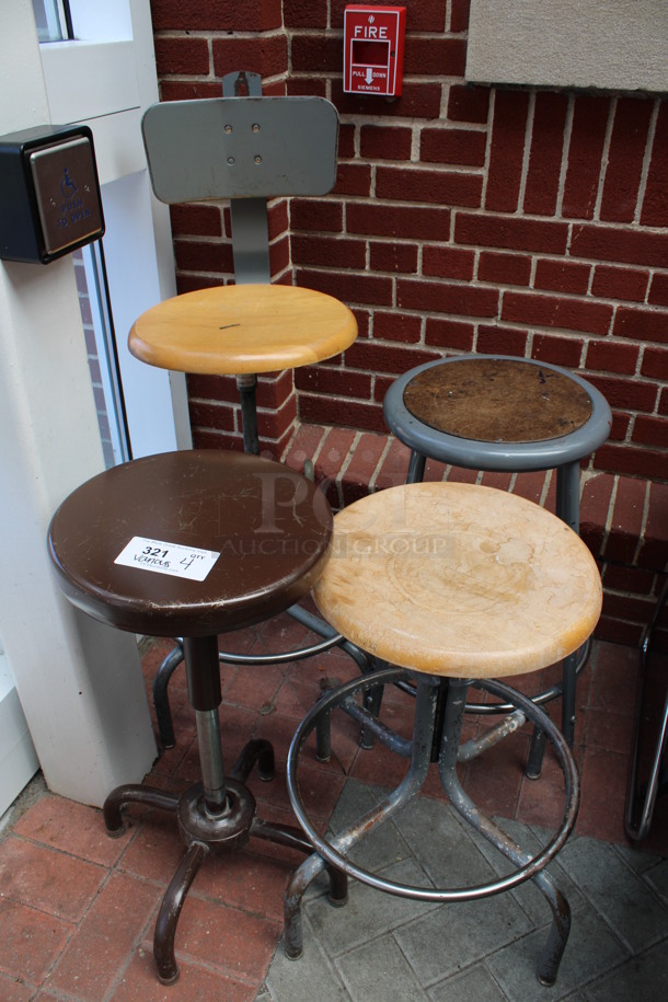 4 Various Stools. Includes 17x17x24. 4 Times Your Bid! (Atrium)