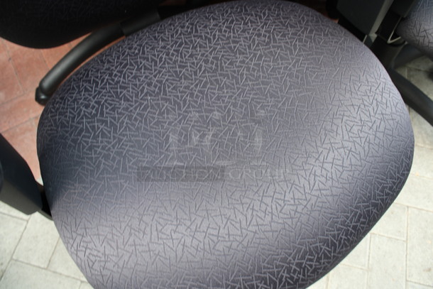 4 Purple Patterned Office Chairs w/ Arm Rests on Casters. 23x21x39. 4 Times Your Bid! (Atrium) - Image 4 of 5