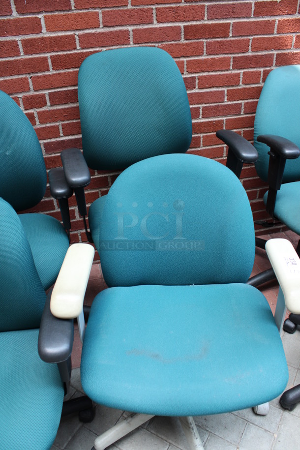 5 Various Teal Office Chairs w/ Arm Rests on Casters. Includes 25x19x33. 5 Times Your Bid! (Atrium) - Image 3 of 3