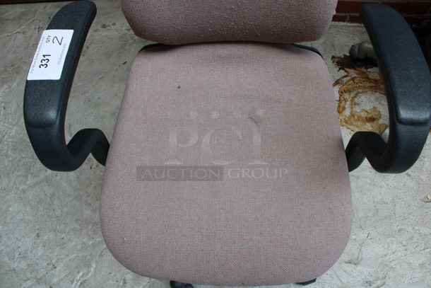 2 Pink/Tan Office Chairs w/ Arm Rests on Casters. 24x20x38. 2 Times Your Bid! (Atrium) - Image 3 of 4