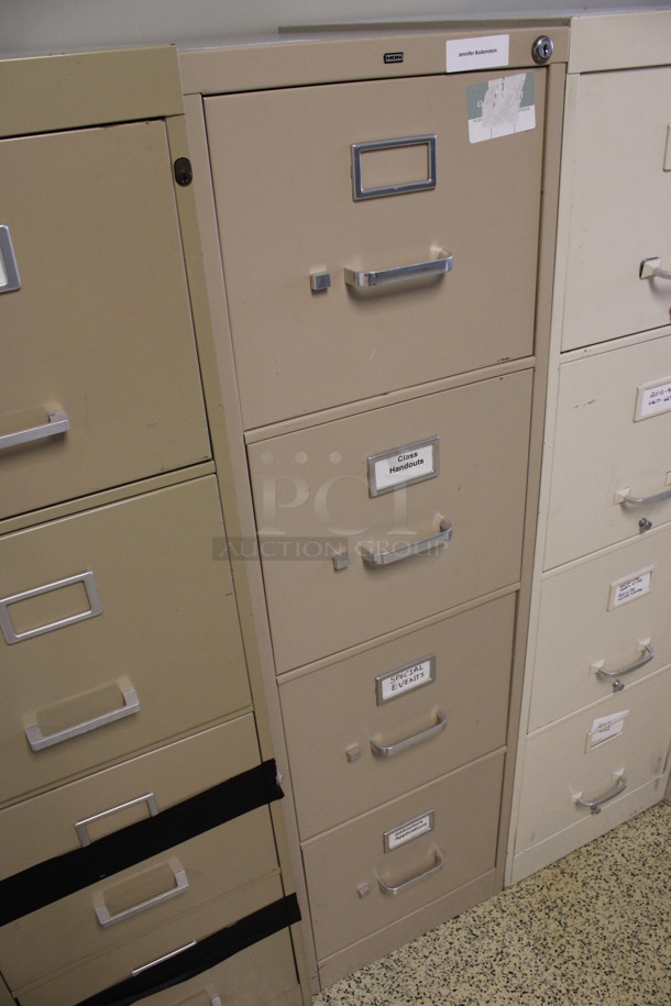 Hon Tan Metal 4 Drawer Filing Cabinet. 15x27x52.5. (Hallways Straight Off Of Atrium) - Image 3 of 7