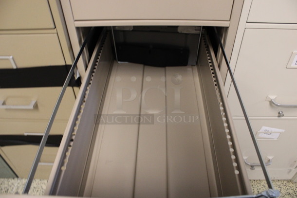 Hon Tan Metal 4 Drawer Filing Cabinet. 15x27x52.5. (Hallways Straight Off Of Atrium) - Image 6 of 7