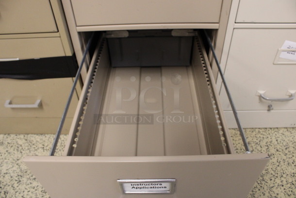 Hon Tan Metal 4 Drawer Filing Cabinet. 15x27x52.5. (Hallways Straight Off Of Atrium) - Image 7 of 7