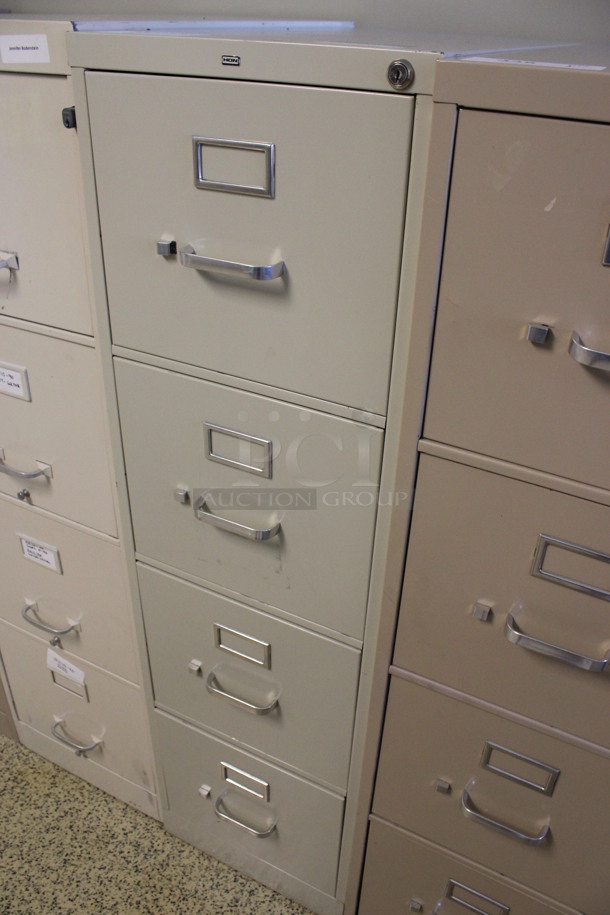 Hon Tan Metal 4 Drawer Filing Cabinet. 15x27x52.5. (Hallways Straight Off Of Atrium) - Image 2 of 7