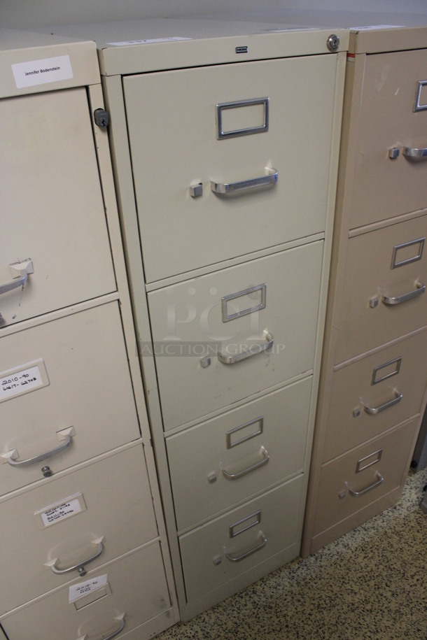 Hon Tan Metal 4 Drawer Filing Cabinet. 15x27x52.5. (Hallways Straight Off Of Atrium) - Image 3 of 7