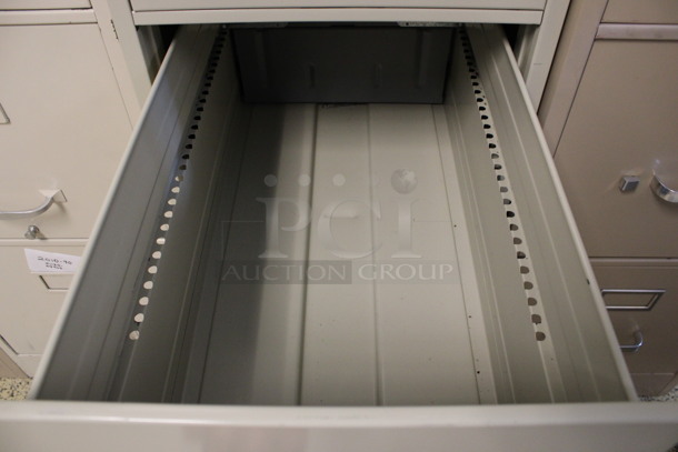 Hon Tan Metal 4 Drawer Filing Cabinet. 15x27x52.5. (Hallways Straight Off Of Atrium) - Image 6 of 7