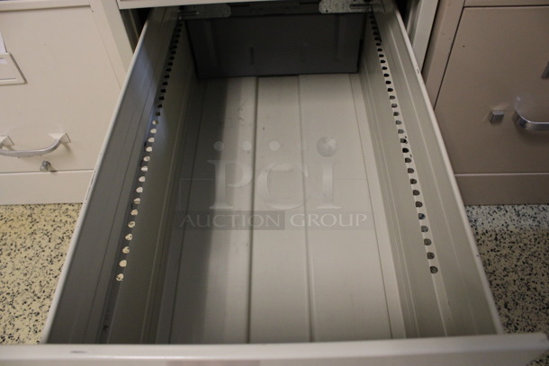 Hon Tan Metal 4 Drawer Filing Cabinet. 15x27x52.5. (Hallways Straight Off Of Atrium) - Image 7 of 7