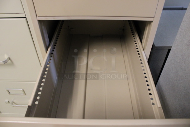 Hon Tan Metal 4 Drawer Filing Cabinet. 15x27x52.5. (Hallways Straight Off Of Atrium) - Image 6 of 7