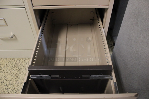 Hon Tan Metal 4 Drawer Filing Cabinet. 15x27x52.5. (Hallways Straight Off Of Atrium) - Image 7 of 7