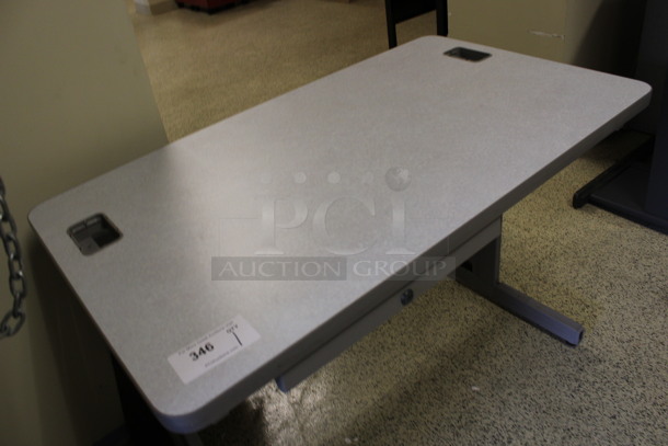Gray Desk w/ Drawer. 42x24x30. (Hallways Straight Off Of Atrium) - Image 3 of 6