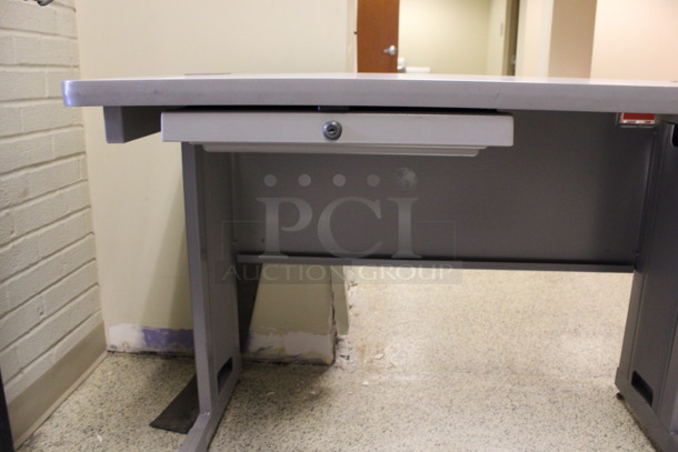Gray Desk w/ Drawer. 42x24x30. (Hallways Straight Off Of Atrium) - Image 5 of 6