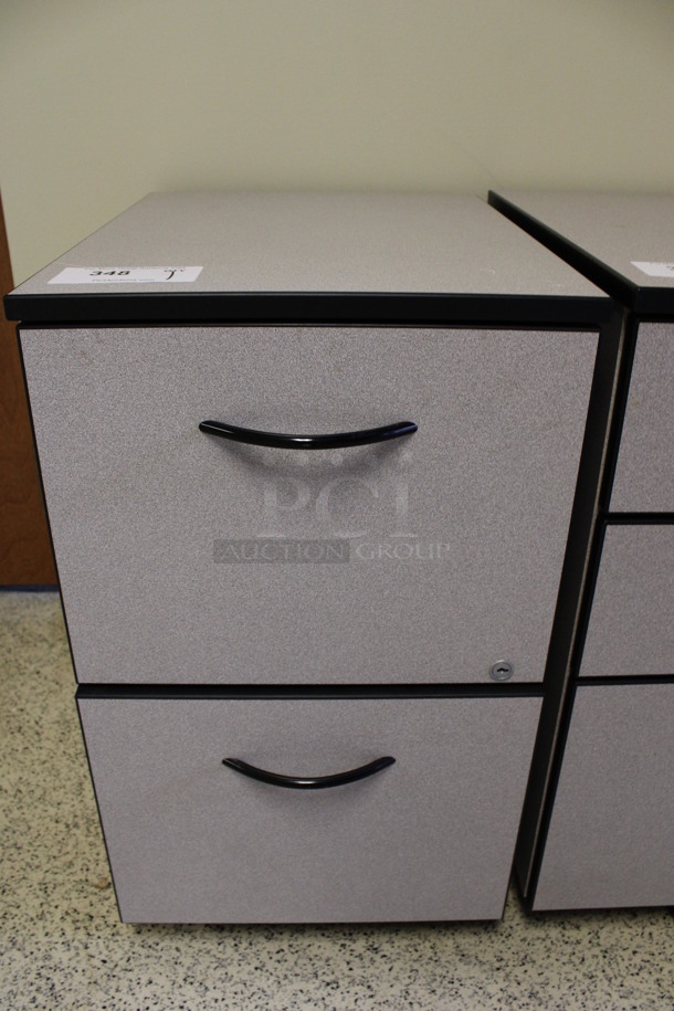 Gray 2 Drawer Filing Cabinet on Casters. 16x22x27.5. (Hallways Straight Off Of Atrium)