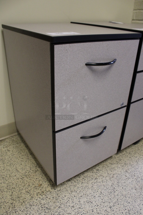 Gray 2 Drawer Filing Cabinet on Casters. 16x22x27.5. (Hallways Straight Off Of Atrium) - Image 5 of 5
