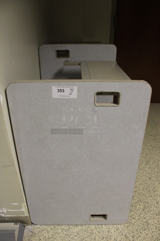 2 Gray Desk. 36x24x29. 2 Times Your Bid! (Hallways Straight Off Of Atrium)