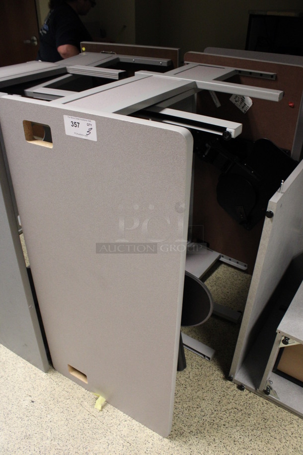 3 Gray Desks. 48x24x29. 3 Times Your Bid! (Hallways Straight Off Of Atrium) - Image 2 of 3