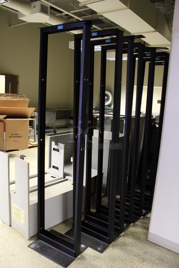 8 CPI Chartsworth Black Metal Server Rack Frames. 20x15x84. 8 Times Your Bid! (Hallways Straight Off Of Atrium)