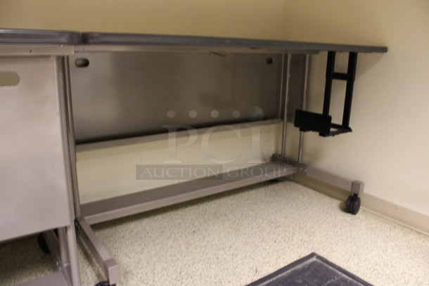 2 Wood Pattern Tables on Casters. 60x30x36. 2 Times Your Bid! (Hallways Straight Off Of Atrium) - Image 4 of 4