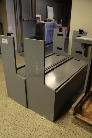 2 Gray Hutches. 47x15.5x34.5. 2 Times Your Bid! (Hallways Straight Off Of Atrium)