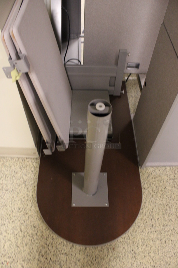 ALL ONE MONEY! Lot of Gray Desk Set Up Pieces; 2 Desks, Table and Hutch. 58.5x15.5x34.5, 60x24x29, 36x36x29, 48x24x29. (Hallways Straight Off Of Atrium) - Image 5 of 7
