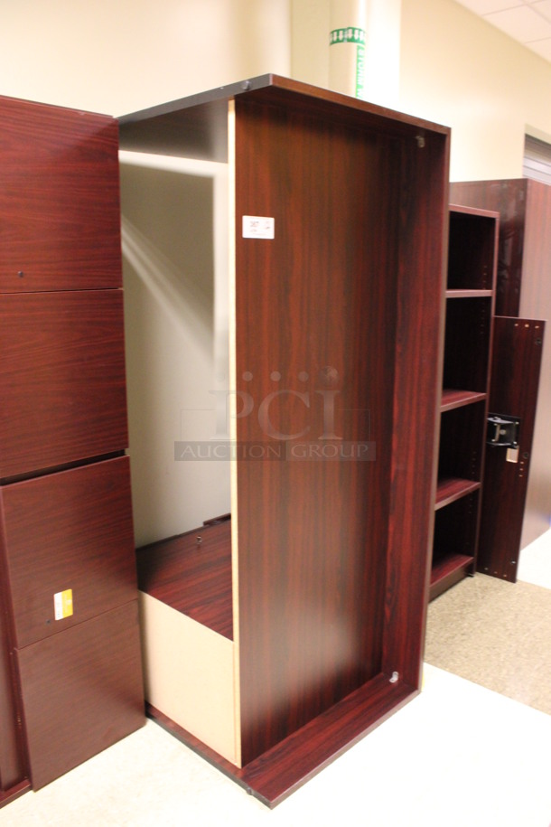 ALL ONE MONEY! Lot of Disassembled Wood Pattern Office Set Up. Pieces; 3 Drawer Filing Cabinet, 2 Desk, Bookshelf and Hutch! 36x20x38, 72x24x29, 36x12x66, 72x36x29, 72x15x38, 48x24x29. (Hallways Straight Off Of Atrium) - Image 11 of 11