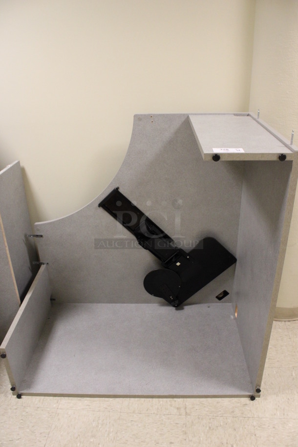 ALL ONE MONEY! Lot of Disassembled Gray Desk Set Up. Pieces; Corner Desk, Two Filing Cabinets, Desk and Table! 48x48x29, 54x24x29, 72x24x49, 54x15x37.5. (Hallways Straight Off Of Atrium) - Image 2 of 8