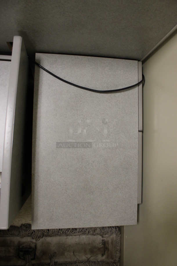 ALL ONE MONEY! Lot of Disassembled Gray Desk Set Up. Pieces; Corner Desk, 2 Desk w/ Filing Cabinet, 2 Filing Cabinets! 6x36x29, 24x24x29, 36x24x29, 36x15x37.5. (Hallways Straight Off Of Atrium) - Image 3 of 7