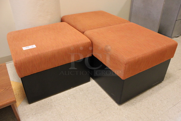 3 Orange Chairs. 26x24x19. 3 Times Your Bid! (Hallways Straight Off Of Atrium)