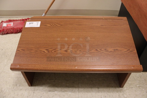 Wood Pattern Podium. 28x16x14. (Hallways Straight Off Of Atrium)