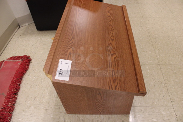 Wood Pattern Podium. 28x16x14. (Hallways Straight Off Of Atrium) - Image 3 of 5