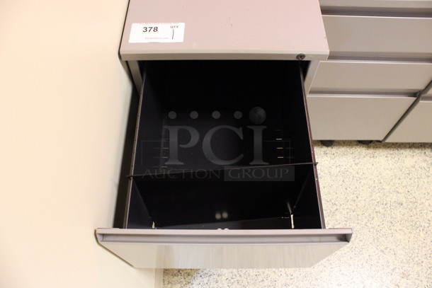 Gray Metal 2 Drawer Filing Cabinet on Casters. 15x28x28. (Hallway To The Right of Atrium Lobby) - Image 3 of 5
